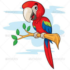 Colorful parrot perched on a branch with a blue sky background