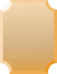 Gold rectangular plaque with rounded corners